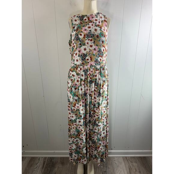Fourteenth Place Midi Floral Print Cutout Dress  Size L - Picture 3 of 8